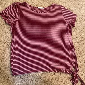 soft red and white stripped tee